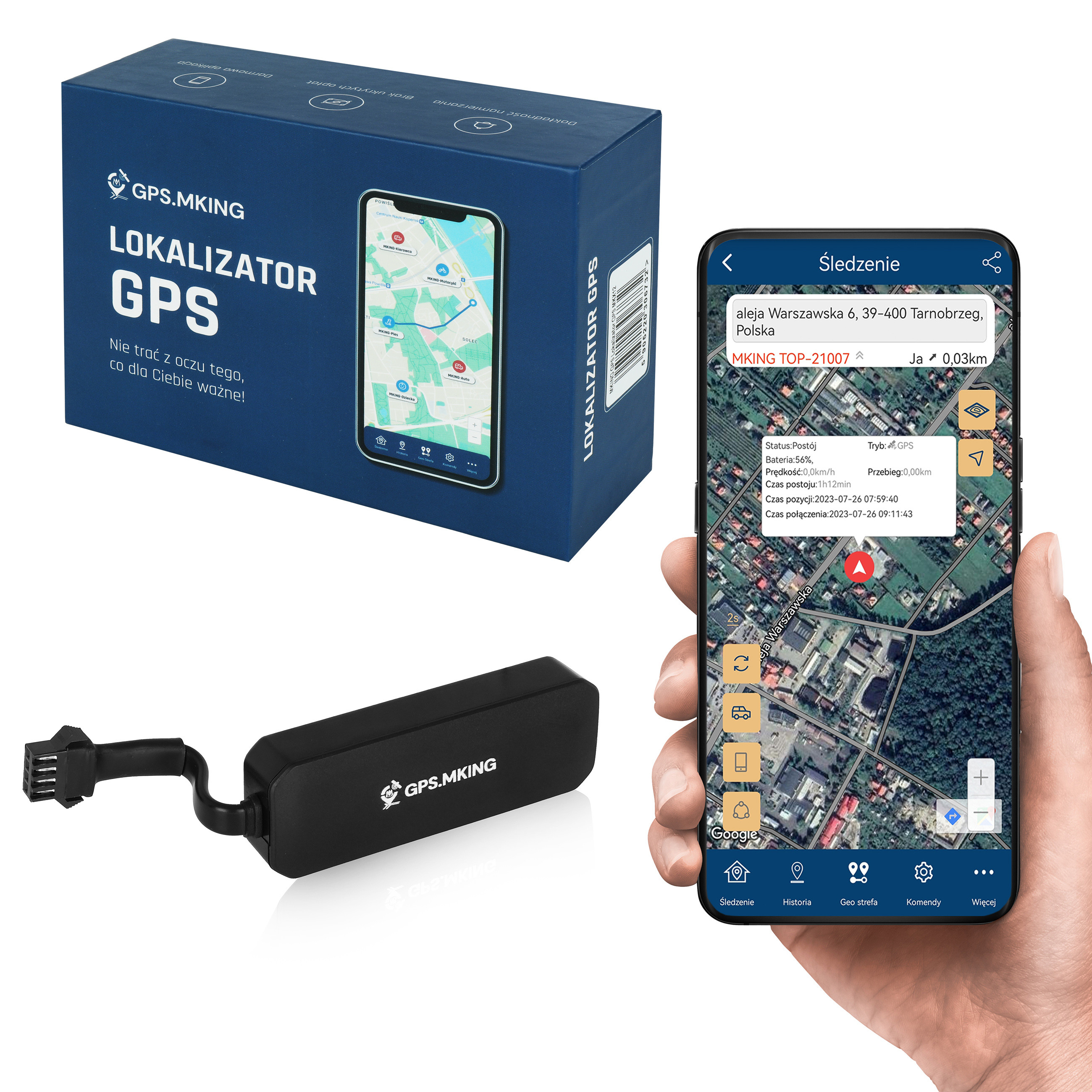 Lokalizator GPS do auta i motocykla z odcięciem zapłonu IP65 MKX10